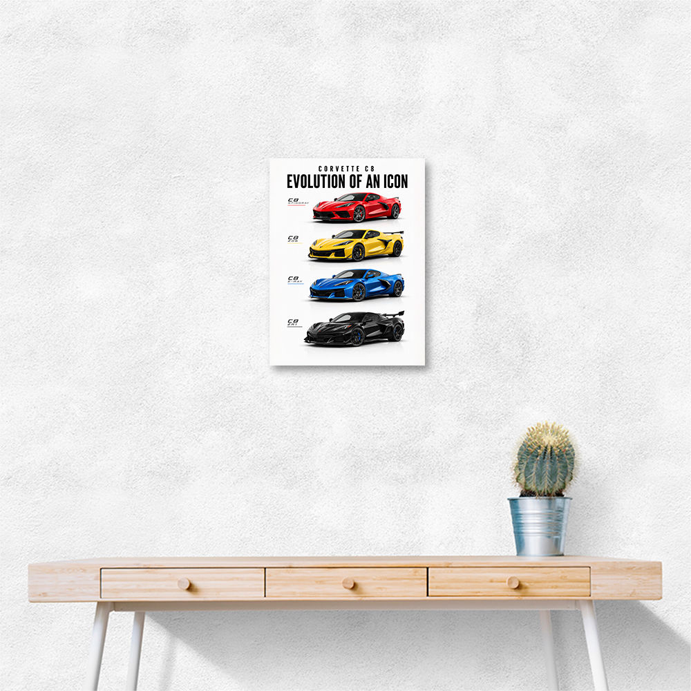 Corvette Evolution Series  From Vintage To Supercar Era Art Print