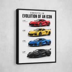 Corvette Evolution Series  From Vintage To Supercar Era Art Print
