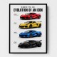 Corvette Evolution Series  From Vintage To Supercar Era Art Print