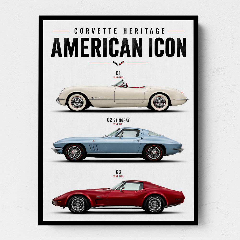 Corvette Performance Evolution  C5 To C8 Z06 Era Art Print