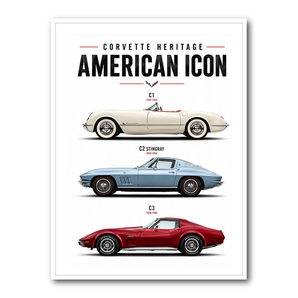 Corvette Performance Evolution  C5 To C8 Z06 Era Art Print