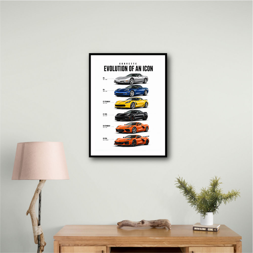 Corvette Timeline  From Classic Roots To Modern Power Art Print
