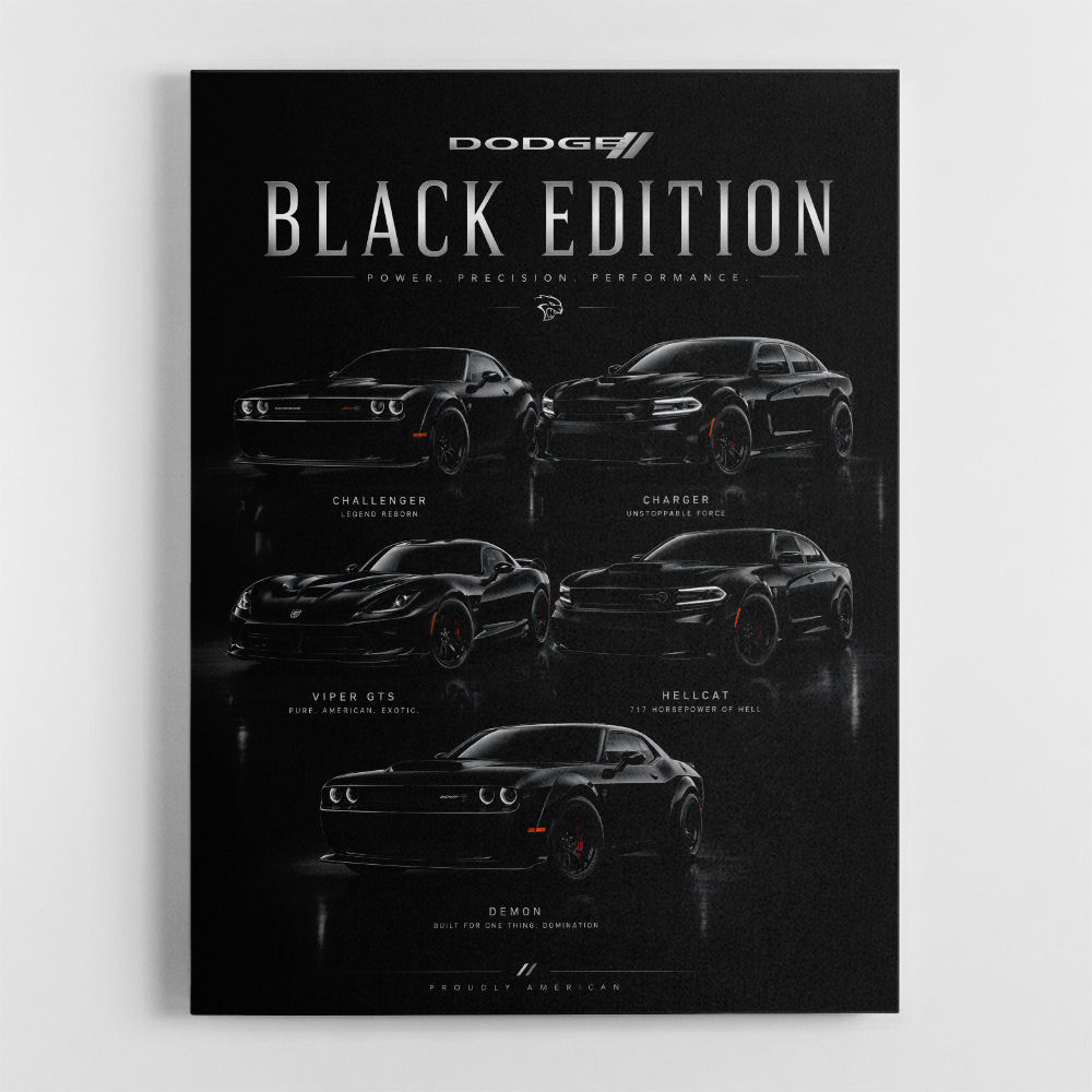 Dodge Black Edition  Power  Precision Performance Art Print