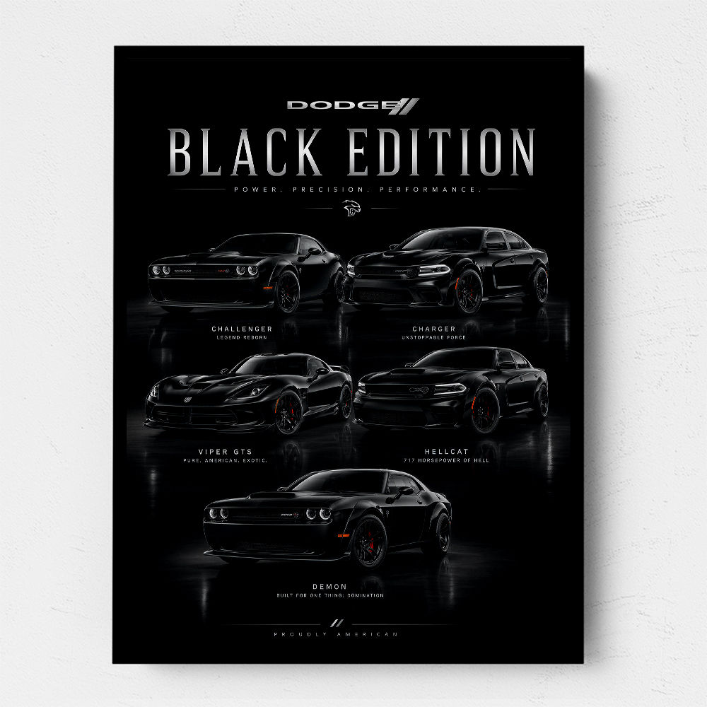 Dodge Black Edition  Power  Precision Performance Art Print