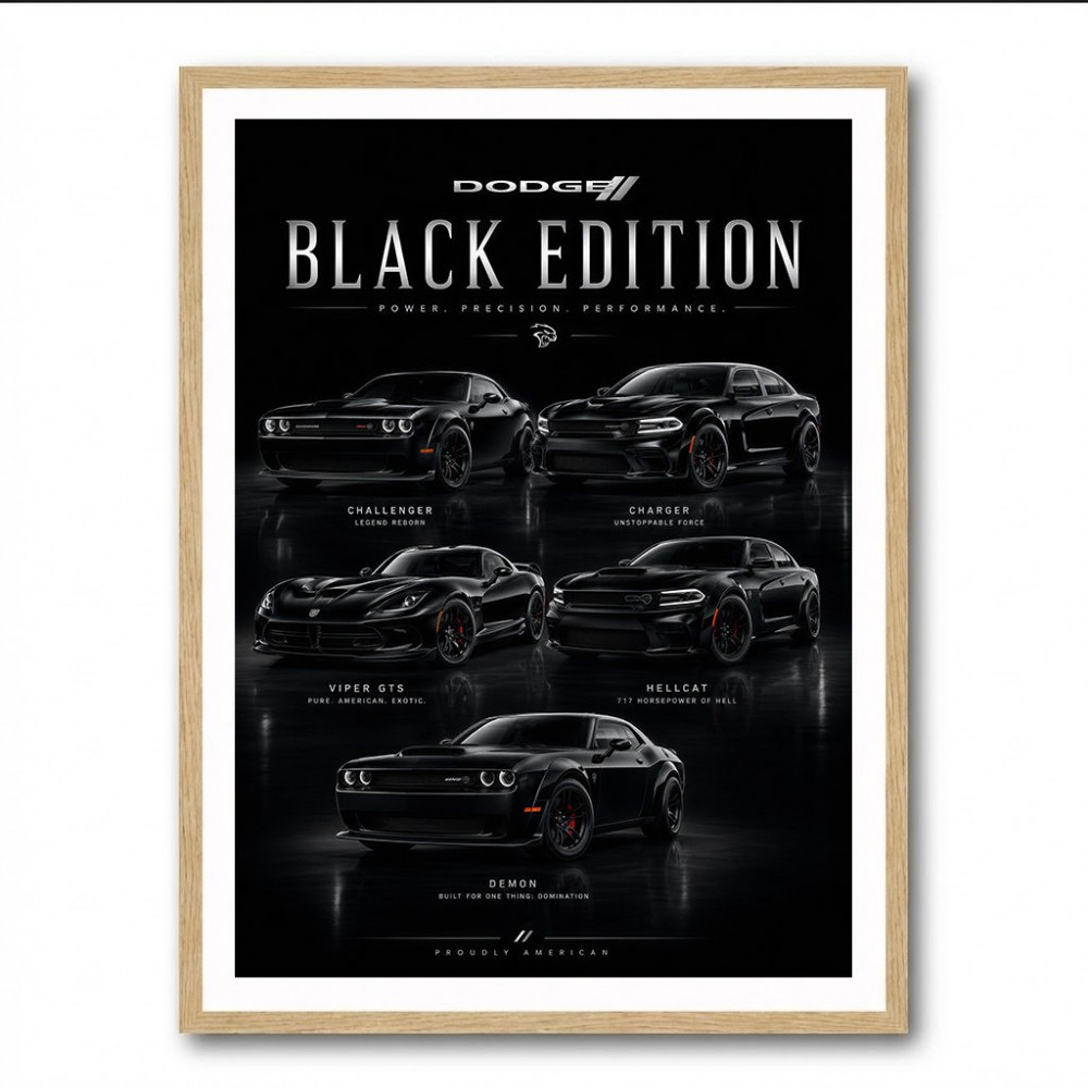 Dodge Black Edition  Power  Precision Performance Art Print