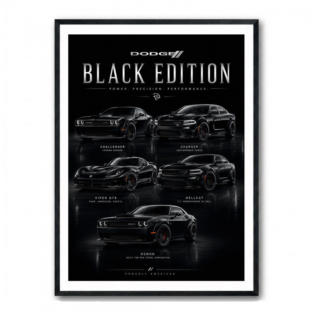 Dodge Black Edition  Power  Precision Performance Art Print