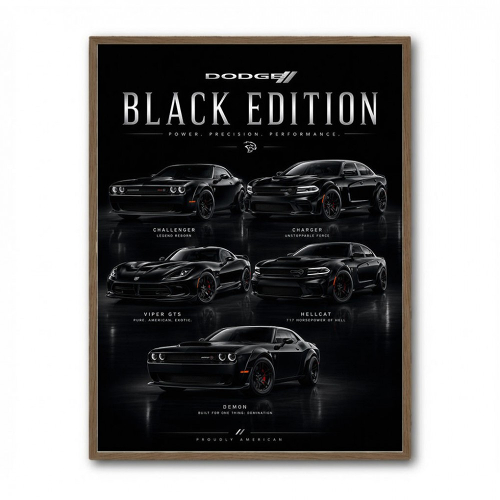 Dodge Black Edition  Power  Precision Performance Art Print