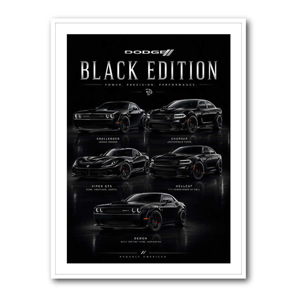 Dodge Black Edition  Power  Precision Performance Art Print