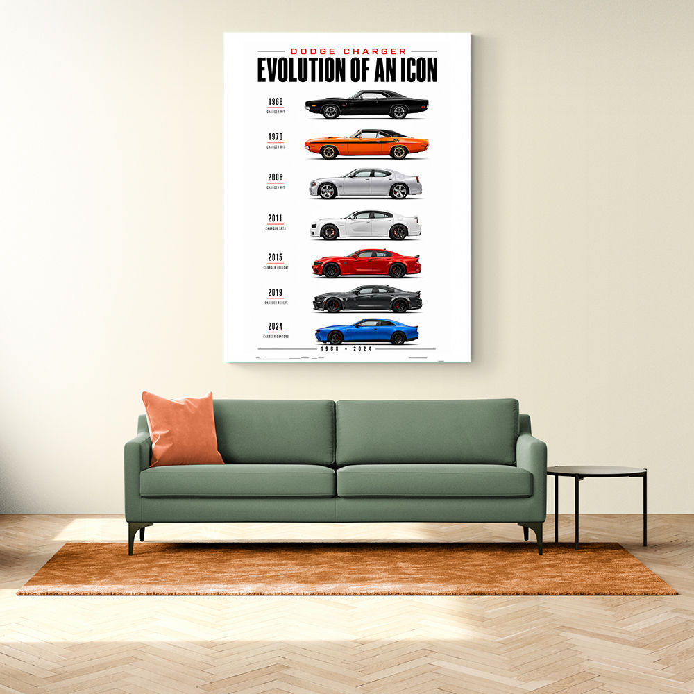Dodge Charger Evolution  Power Through The Decades Art Print