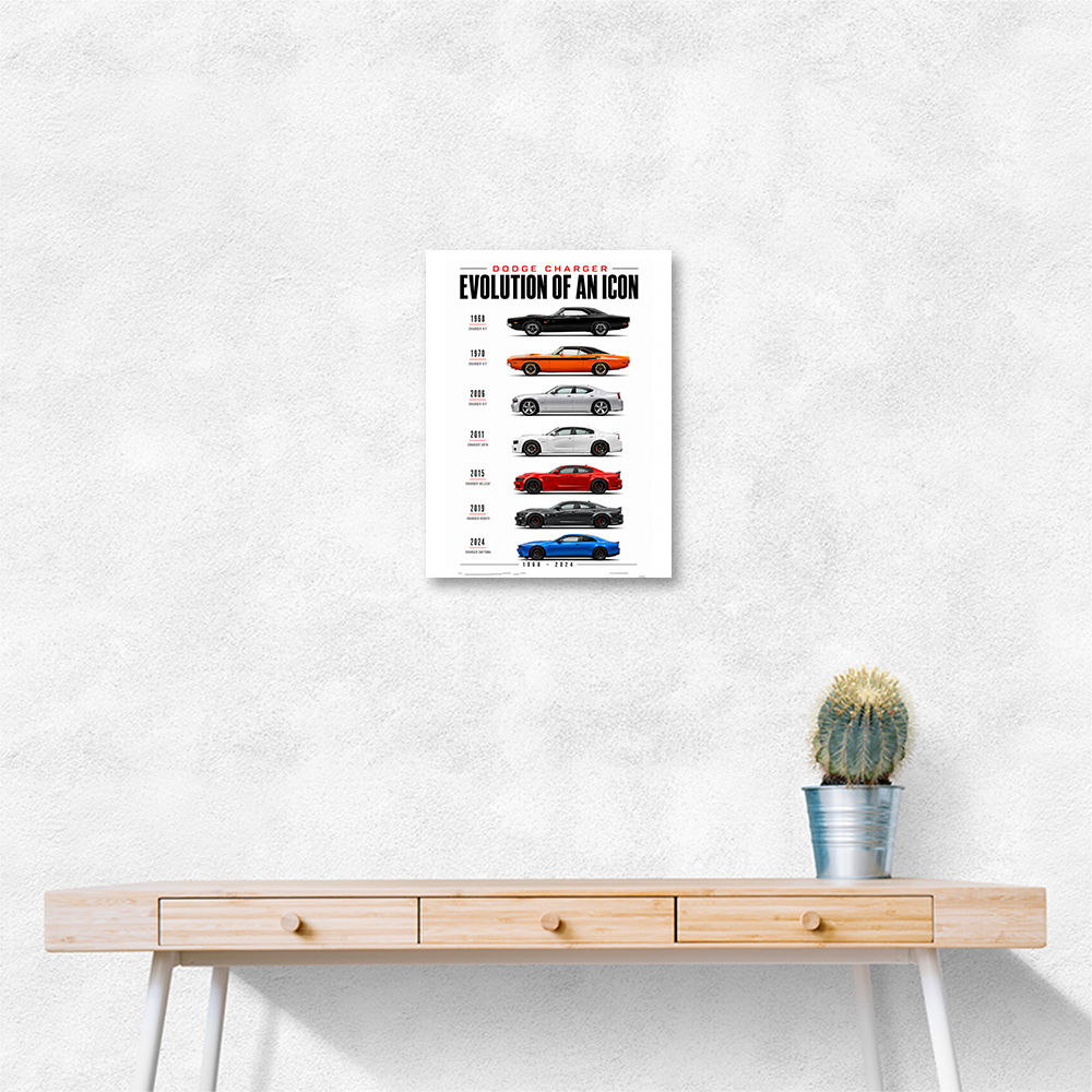 Dodge Charger Evolution  Power Through The Decades Art Print