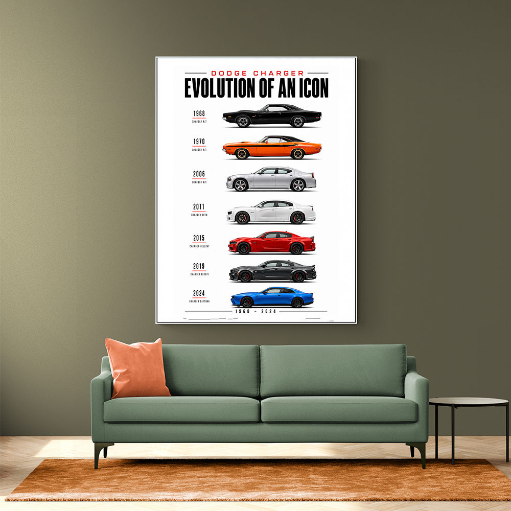 Dodge Charger Evolution  Power Through The Decades Art Print