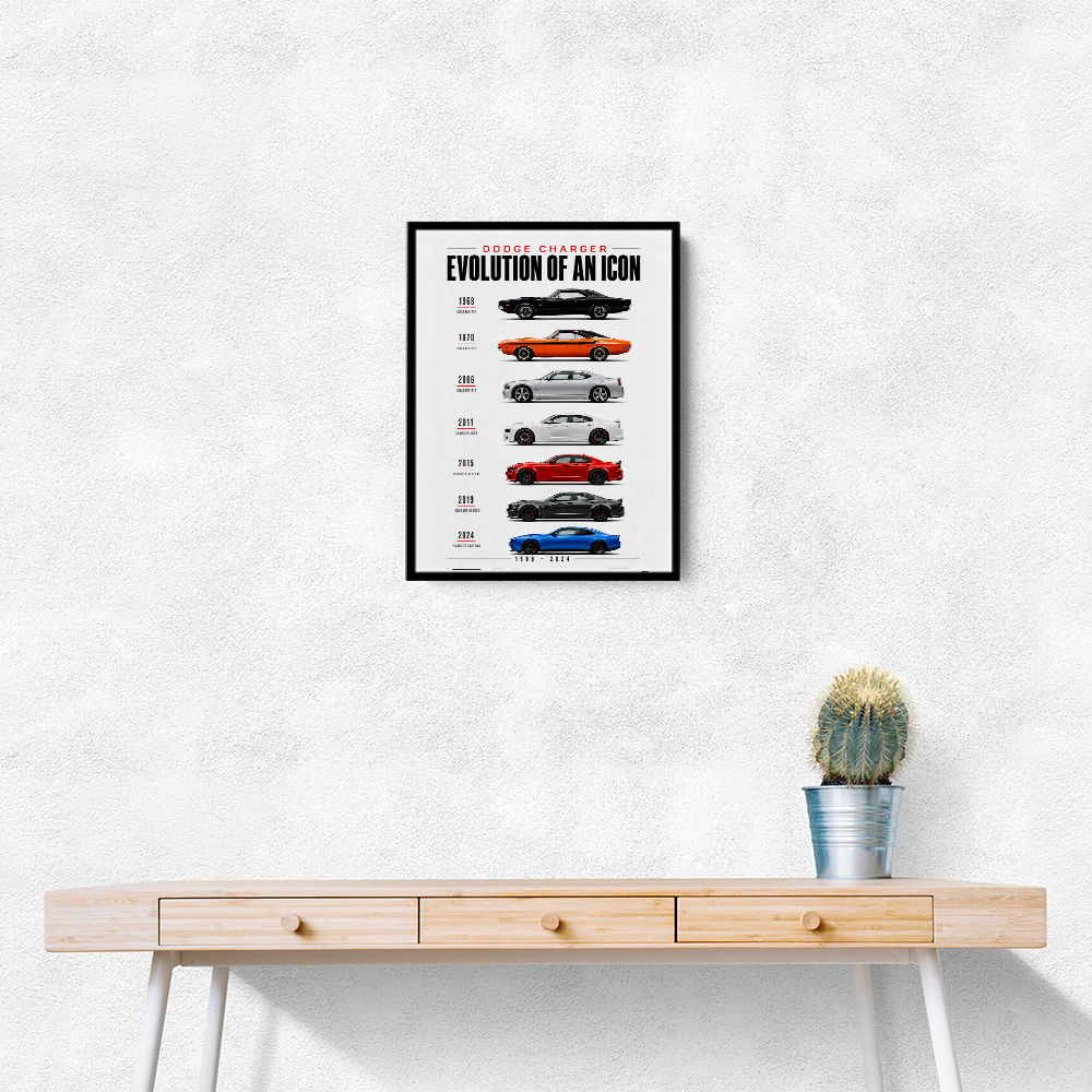Dodge Charger Evolution  Power Through The Decades Art Print