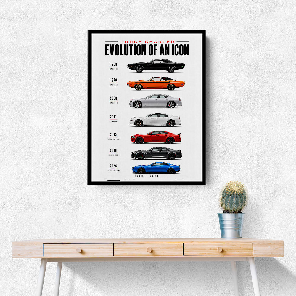 Dodge Charger Evolution  Power Through The Decades Art Print