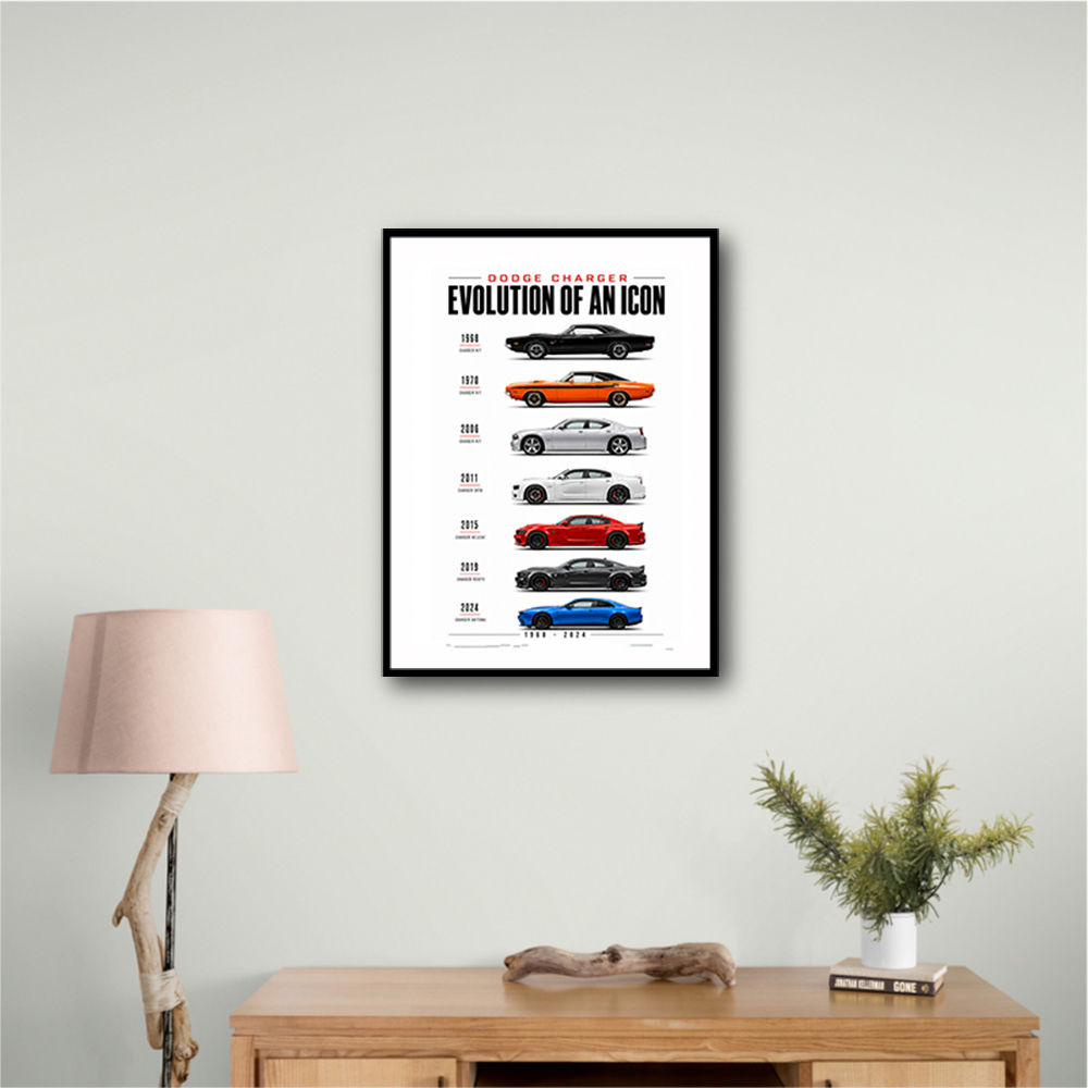 Dodge Charger Evolution  Power Through The Decades Art Print
