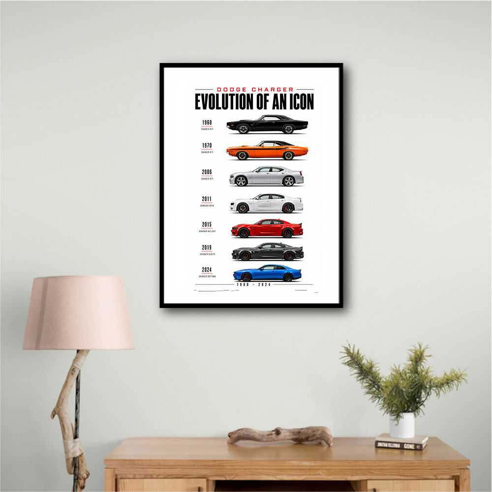 Dodge Charger Evolution  Power Through The Decades Art Print