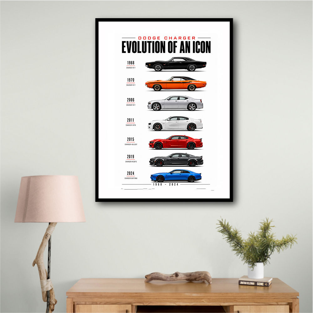 Dodge Charger Evolution  Power Through The Decades Art Print