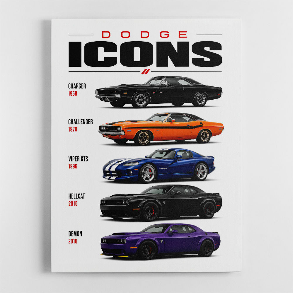 Dodge Icons  The Evolution Of American Muscle Art Print
