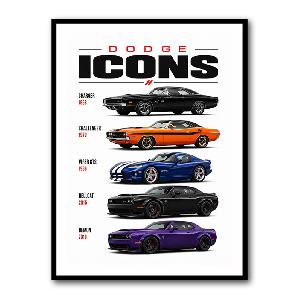 Dodge Icons  The Evolution Of American Muscle Art Print