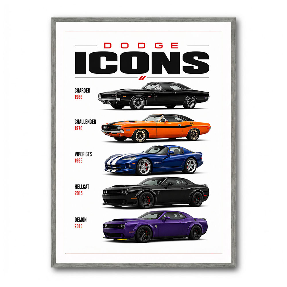 Dodge Icons  The Evolution Of American Muscle Art Print