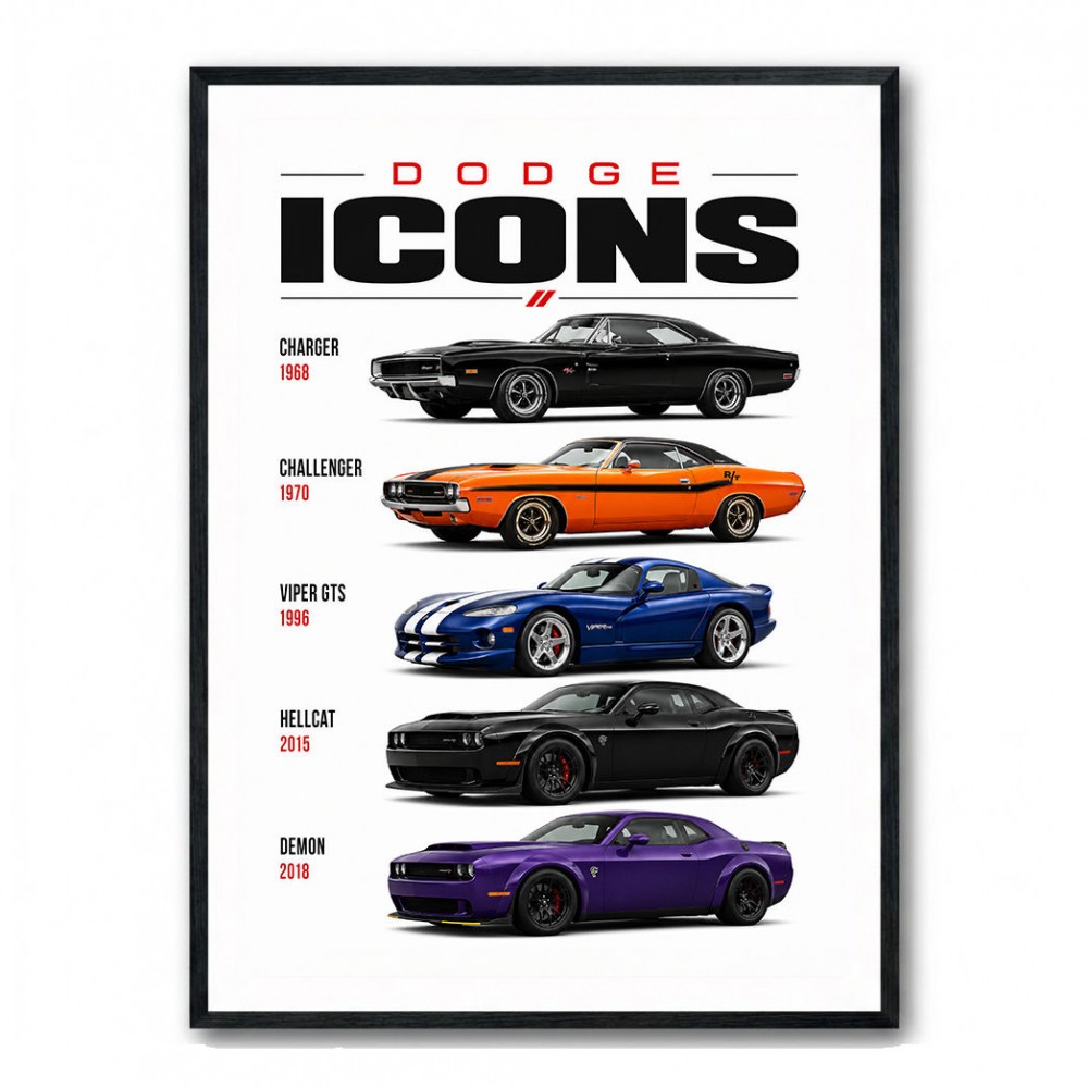 Dodge Icons  The Evolution Of American Muscle Art Print