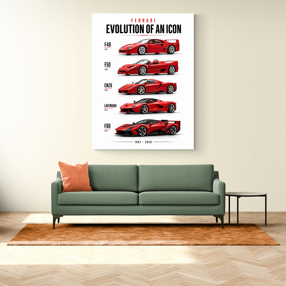 Ferrari Evolution Sports Cars Wall Art