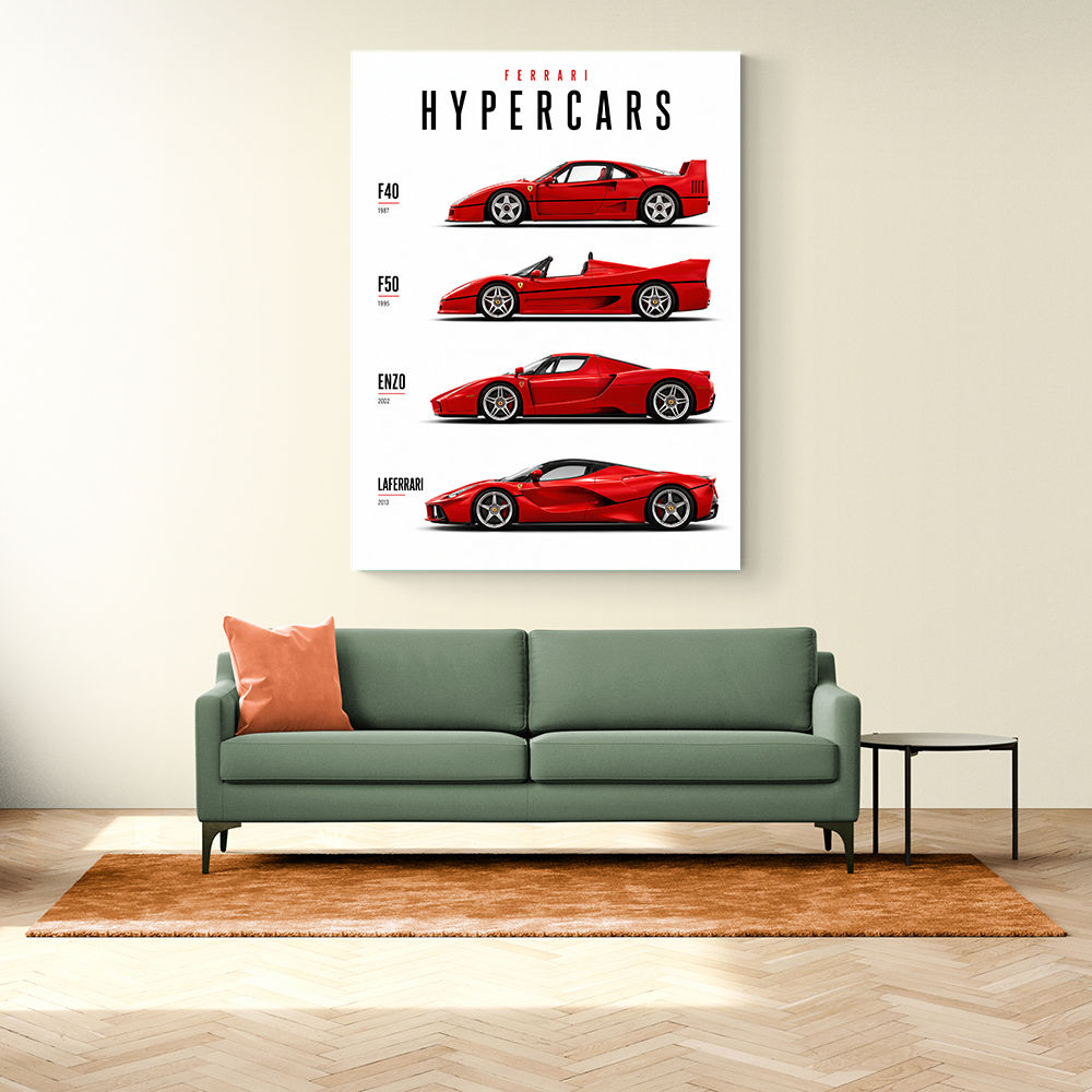Ferrari Red Hypercars Classic Wall Art