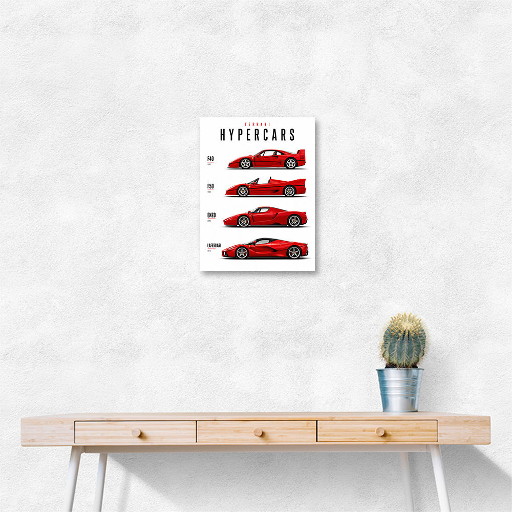Ferrari Red Hypercars Classic Wall Art