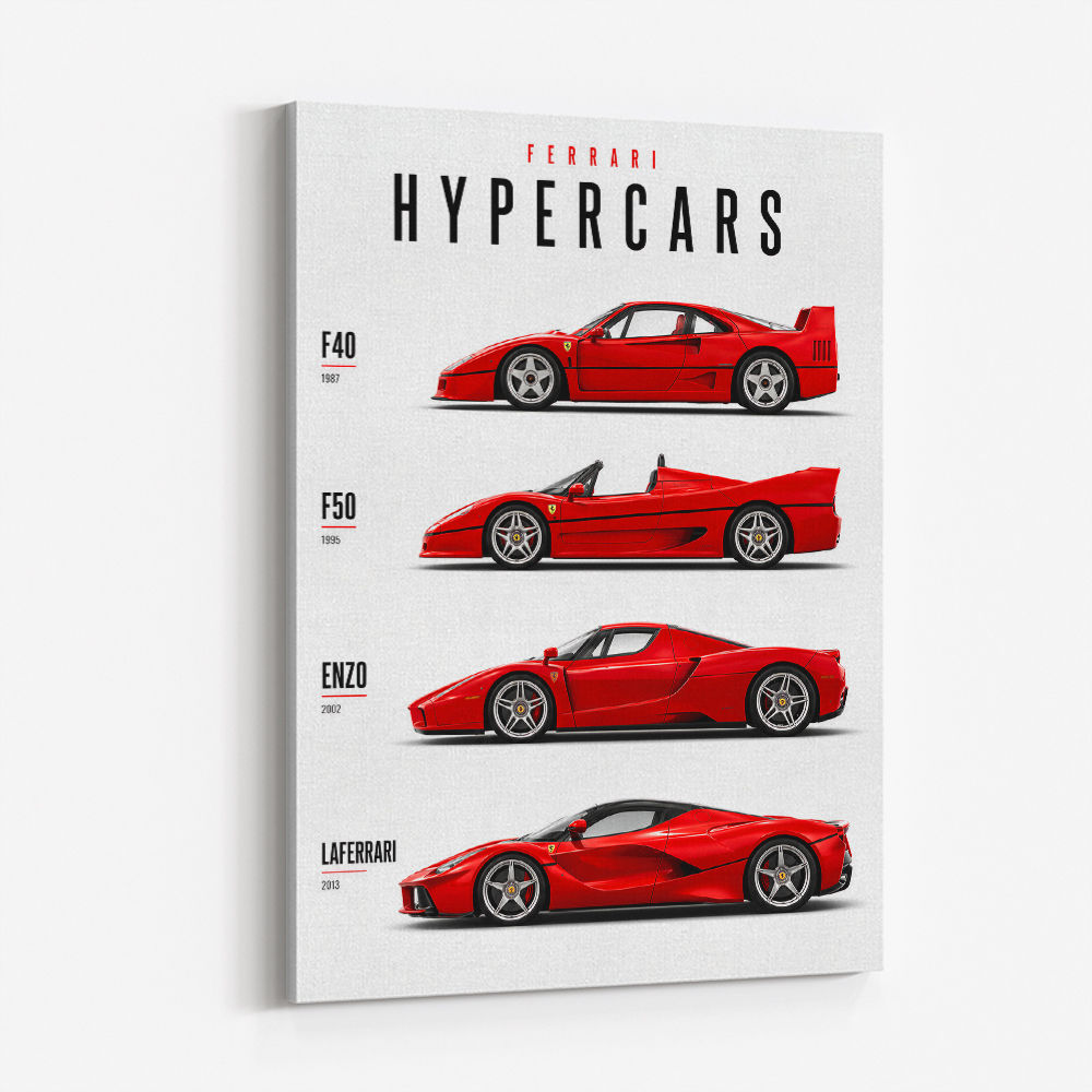 Ferrari Red Hypercars Classic Wall Art