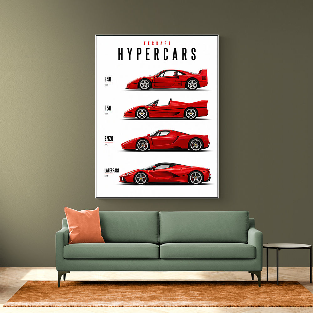 Ferrari Red Hypercars Classic Wall Art