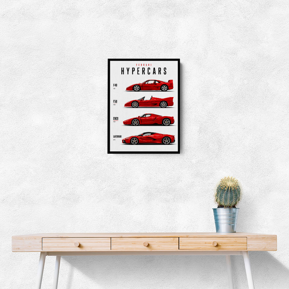 Ferrari Red Hypercars Classic Wall Art