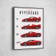 Ferrari Red Hypercars Classic Wall Art