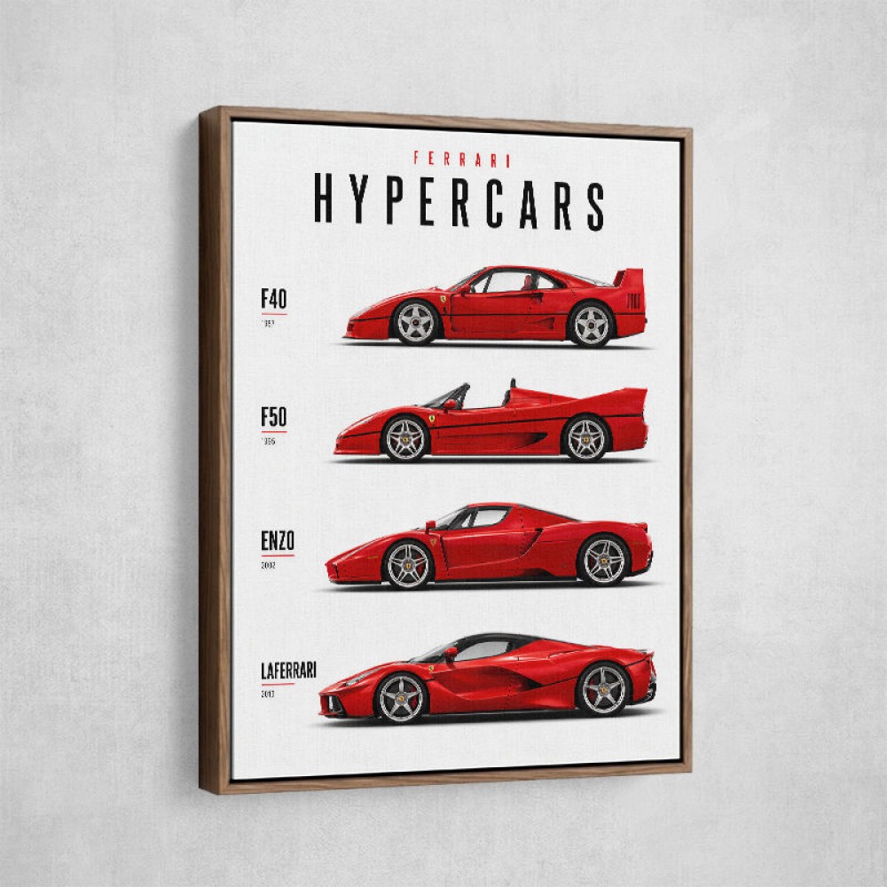 Ferrari Red Hypercars Classic Wall Art