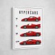 Ferrari Red Hypercars Classic Wall Art