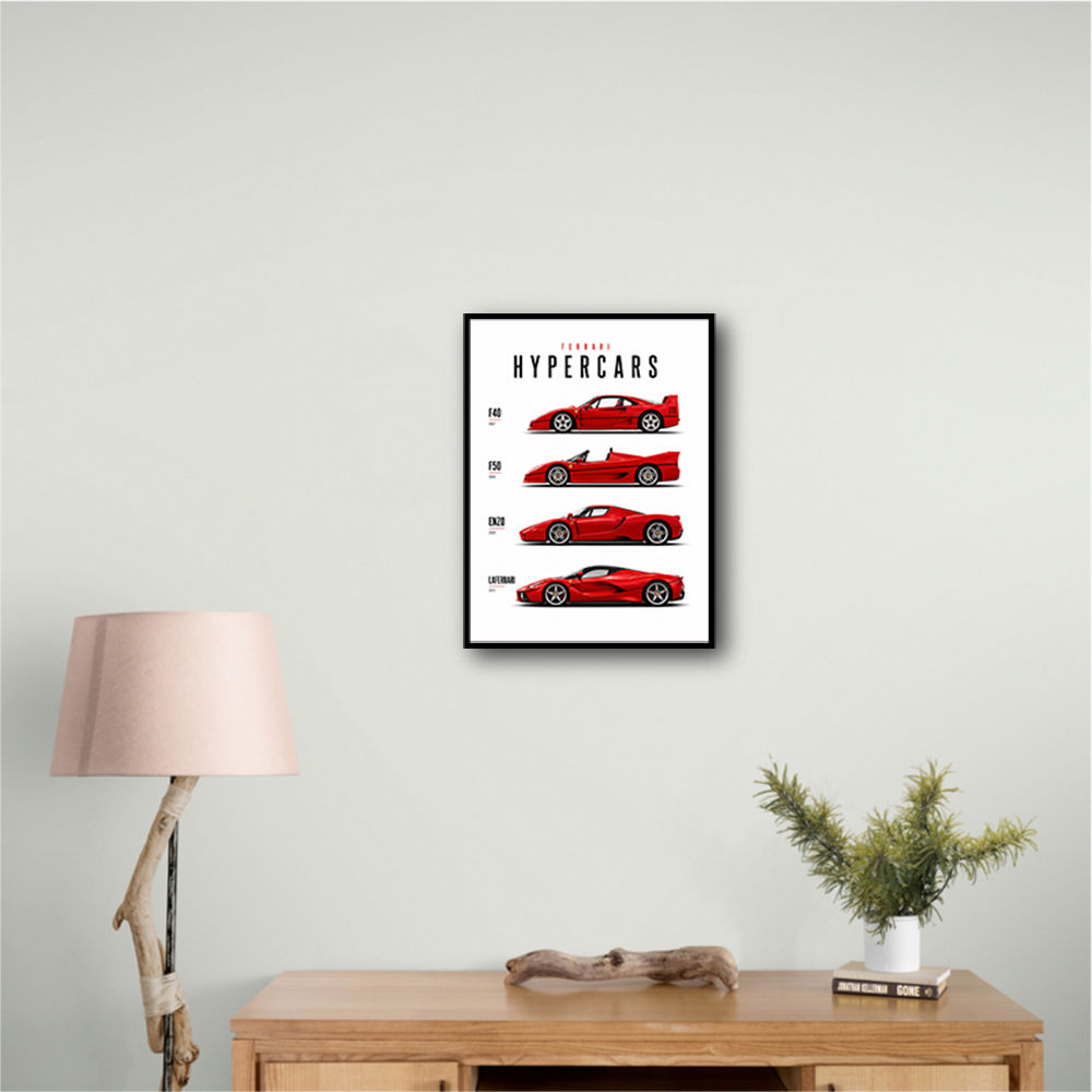 Ferrari Red Hypercars Classic Wall Art