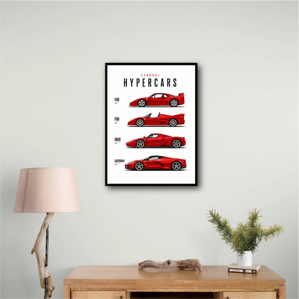 Ferrari Red Hypercars Classic Wall Art