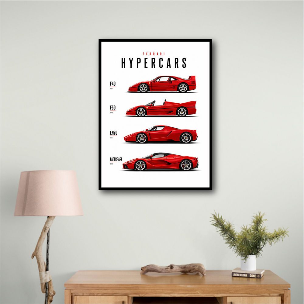 Ferrari Red Hypercars Classic Wall Art