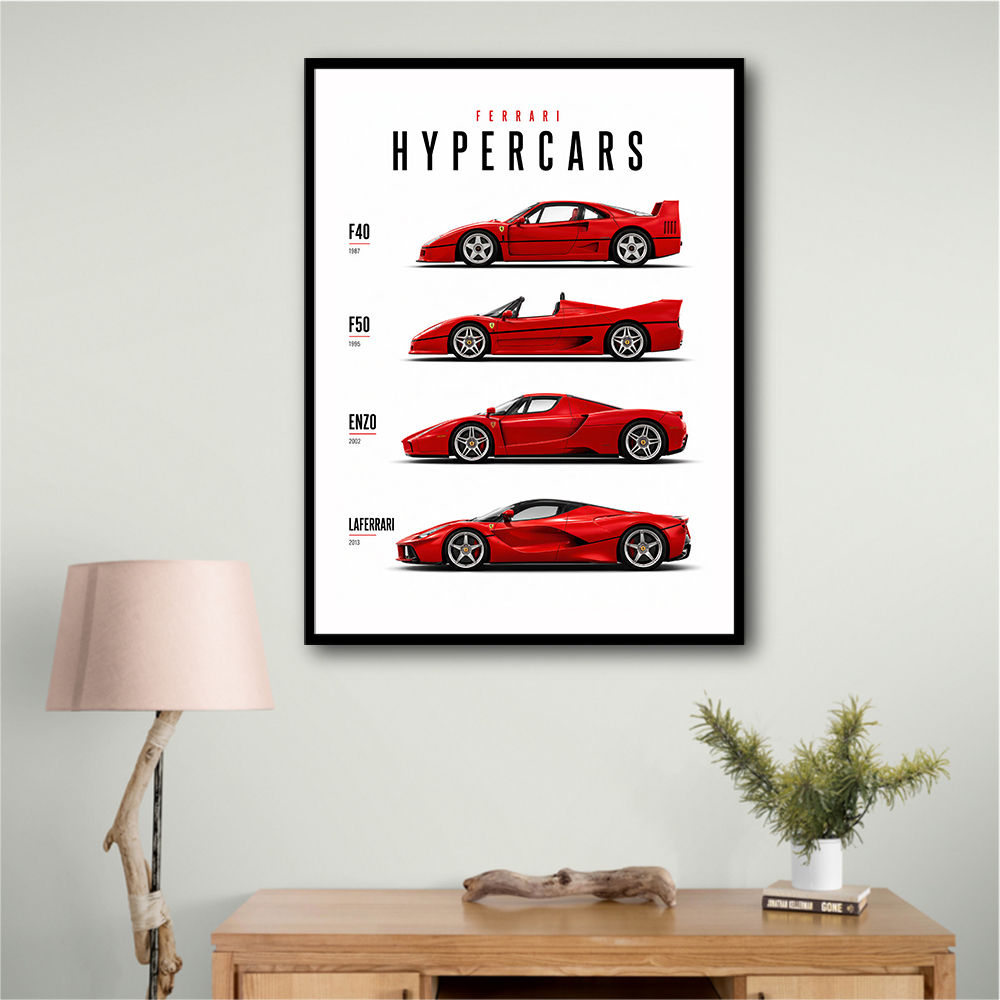 Ferrari Red Hypercars Classic Wall Art
