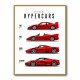 Ferrari Red Hypercars Classic Wall Art