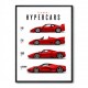Ferrari Red Hypercars Classic Wall Art