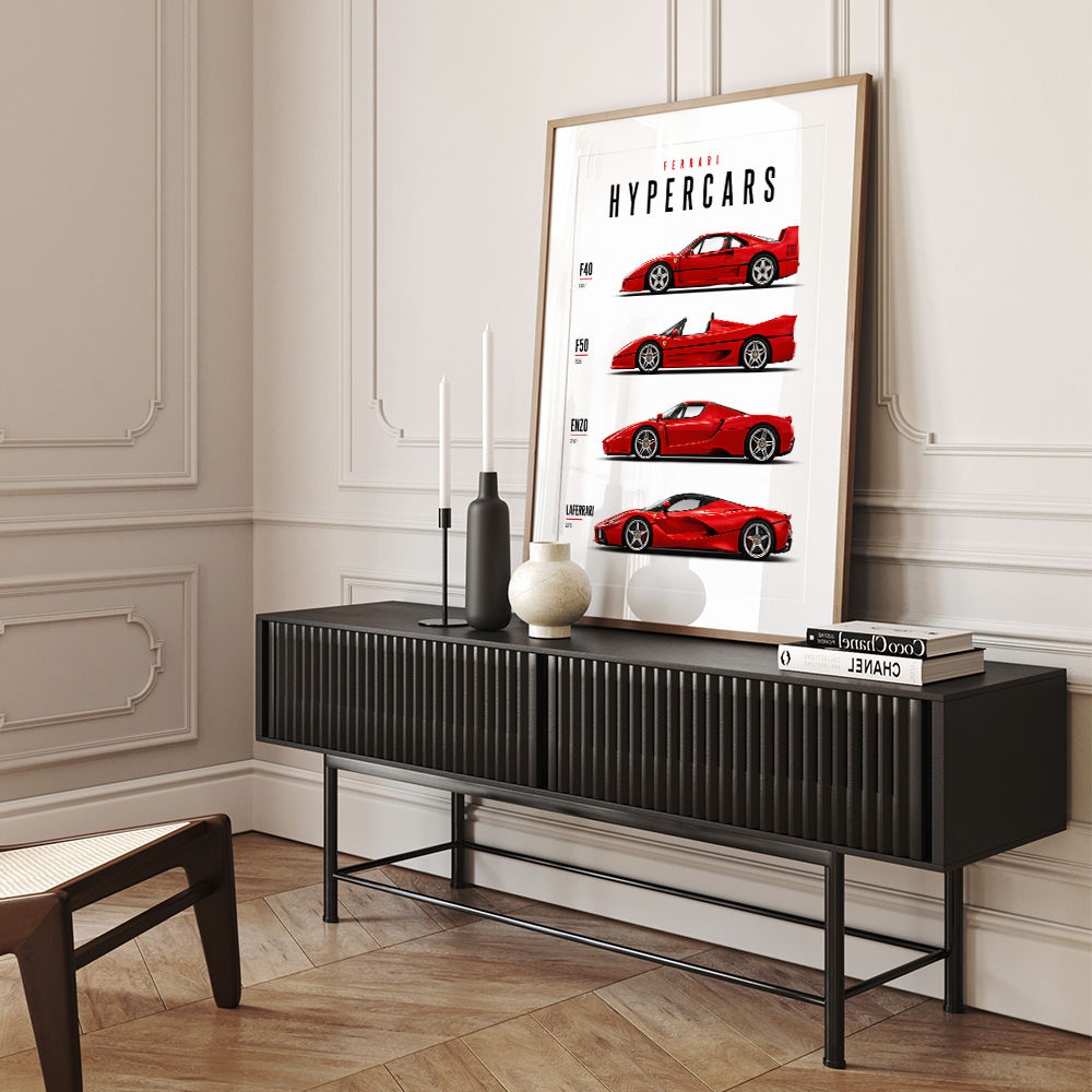Ferrari Red Hypercars Classic Wall Art