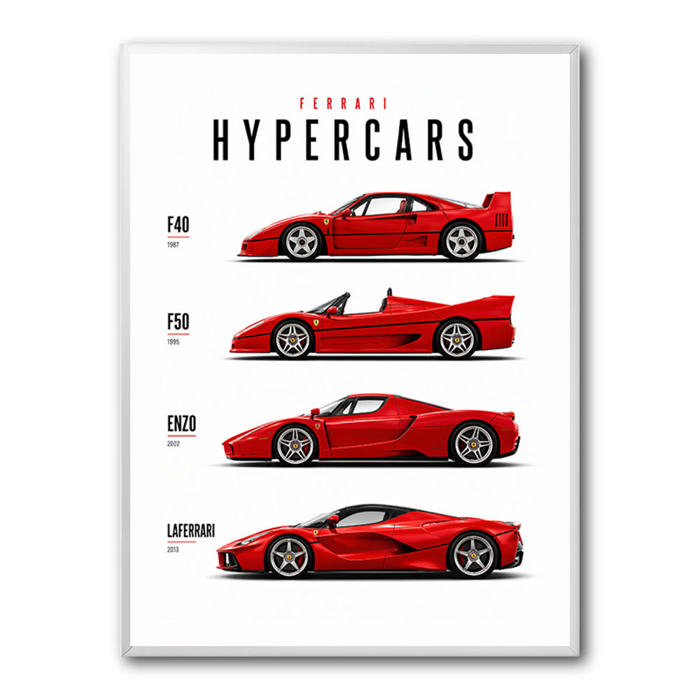 Ferrari Red Hypercars Classic Wall Art
