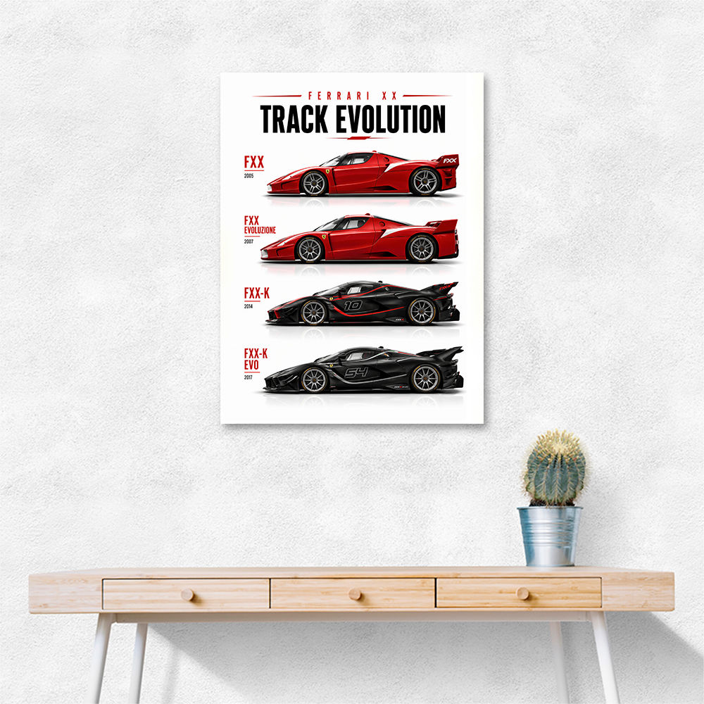 Ferrari Track Evolution Racing Cars Art Print