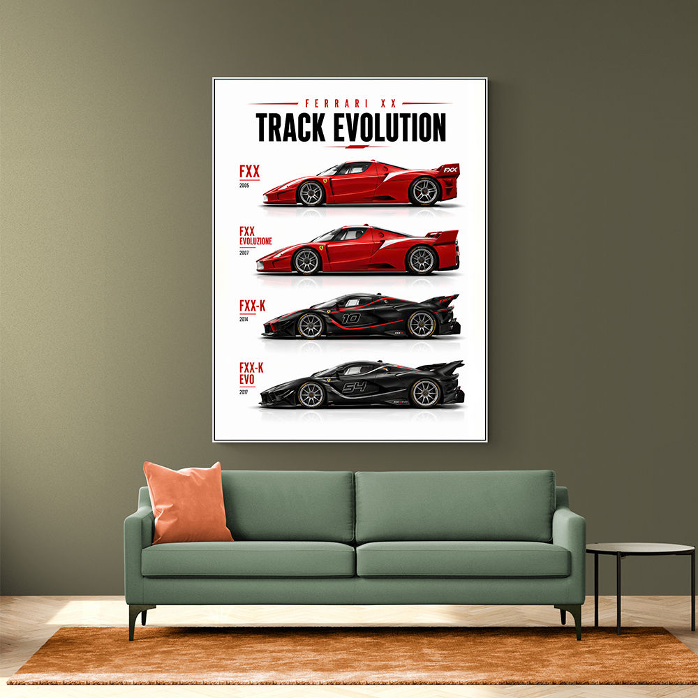 Ferrari Track Evolution Racing Cars Art Print