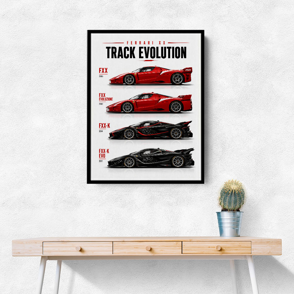 Ferrari Track Evolution Racing Cars Art Print