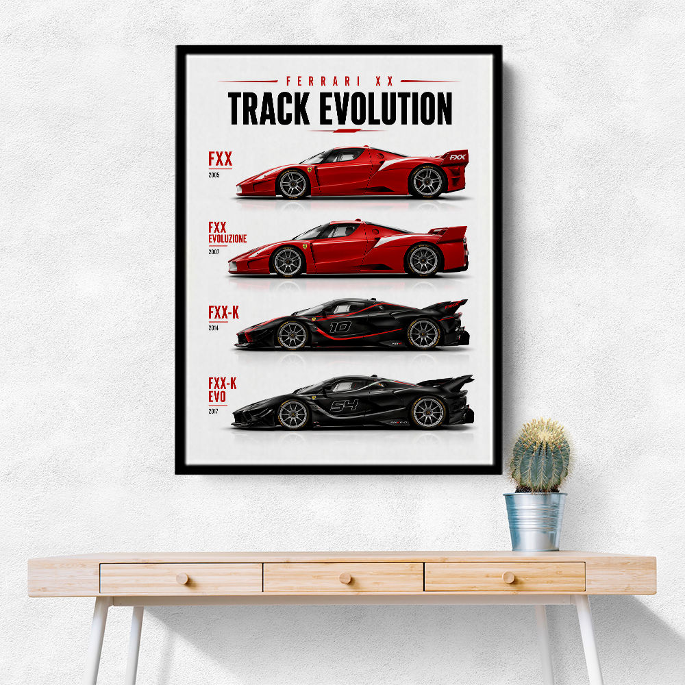 Ferrari Track Evolution Racing Cars Art Print