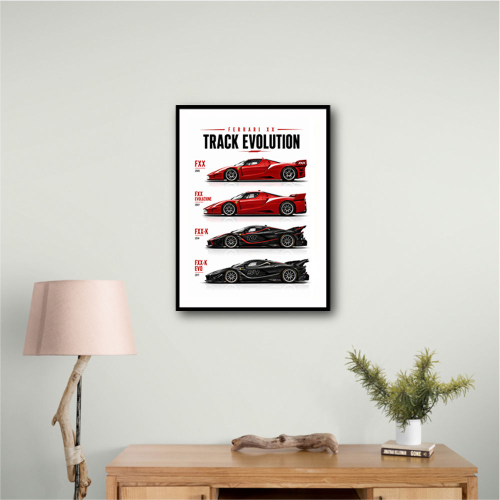 Ferrari Track Evolution Racing Cars Art Print