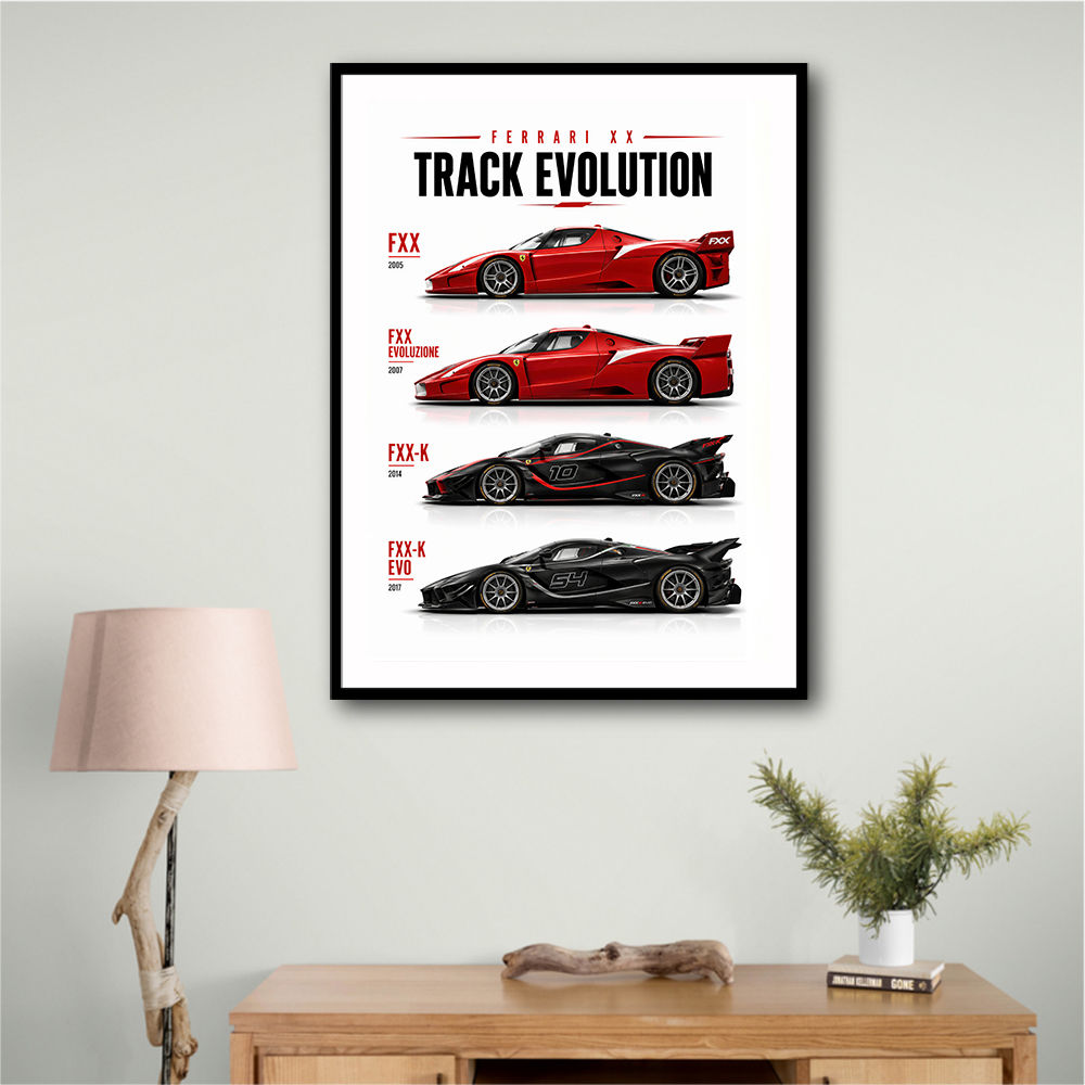 Ferrari Track Evolution Racing Cars Art Print