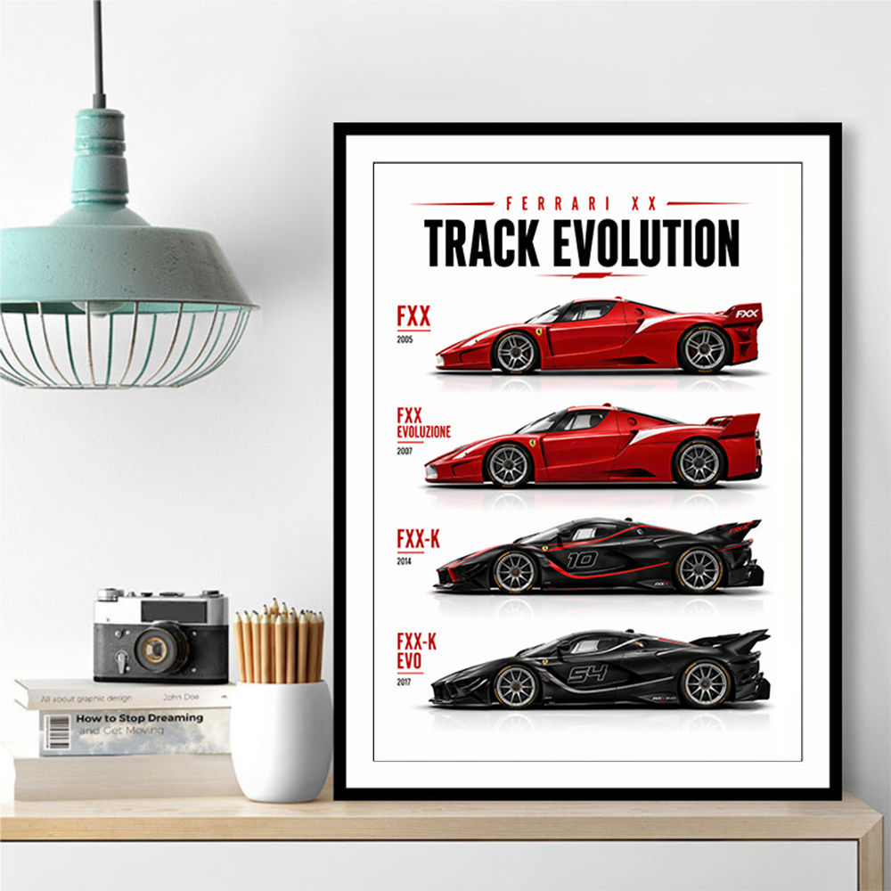 Ferrari Track Evolution Racing Cars Art Print