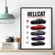 Hellcat Legends Extreme American Performance Series Art Poster