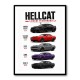 Hellcat Legends Extreme American Performance Series Art Poster
